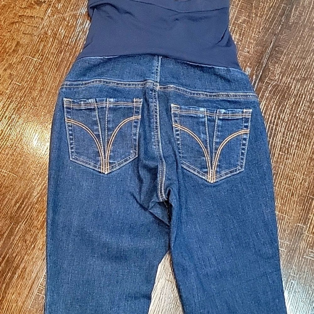Indigeo Blue Secret Fit Belly Super Stretch Skinny Maternity Jeans - Picture 7 of 16